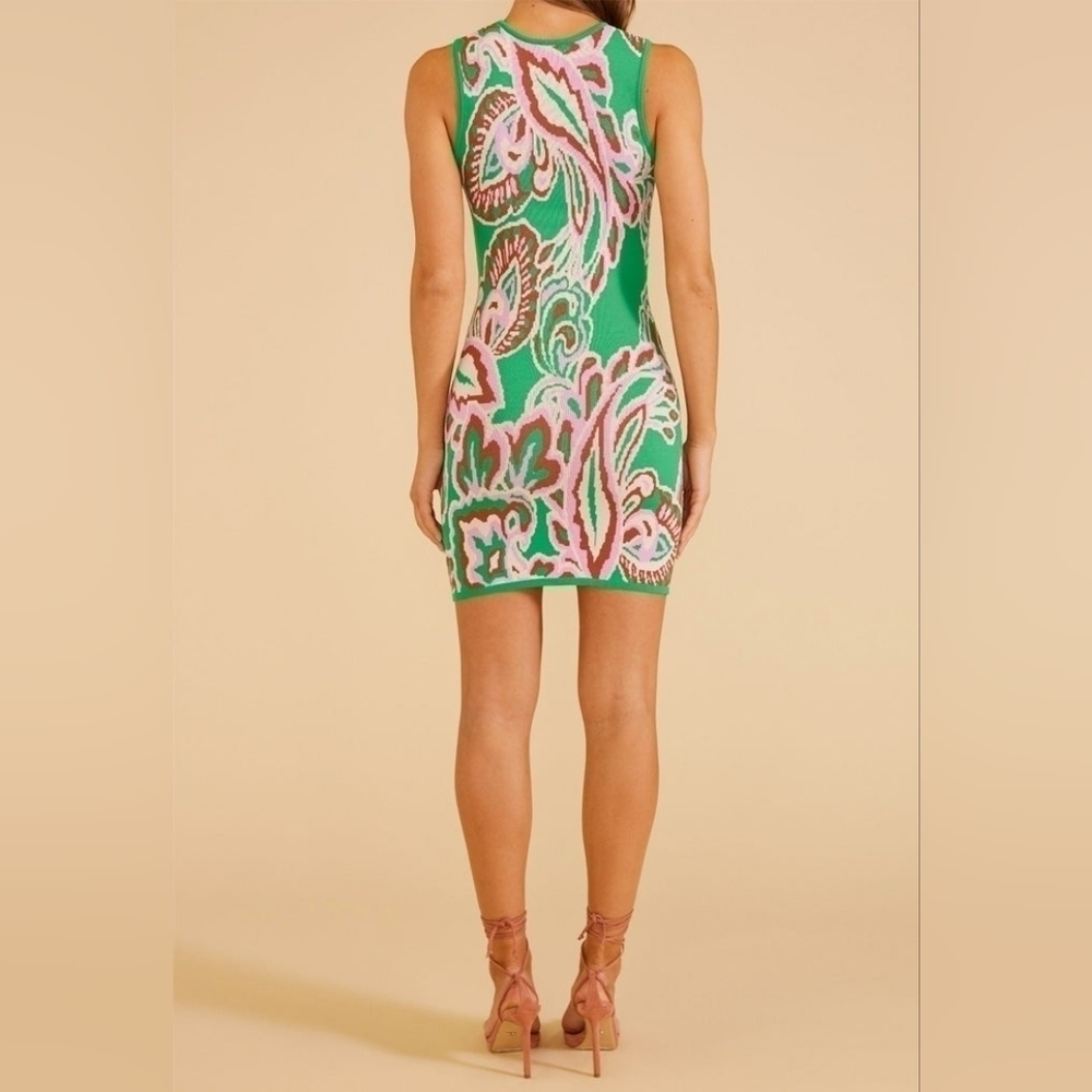 Minkpink Green Paisley Sierra Knit Mini Dress NWT Size XL - Picture 6 of 14